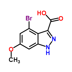 4-溴-6-甲氧基-1H-吲唑-3-羧酸结构式