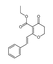 5-ethoxycarbonyl-6-styryl-2,3-dihydro-4-pyrone结构式