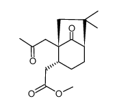 (1S*,2R*,5R*)-1-(2-oxopropyl)-2-(methoxycarbonylmethyl)-6,6-dimethyl-bicyclo<3.2.1>octan-8-one Structure