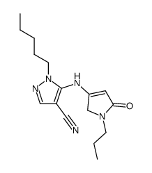5-[N-(n-Propyl)-2-oxo-3-pyrrolin-4-yl]amino-1-(n-pentyl)-4-cyanopyrazole结构式