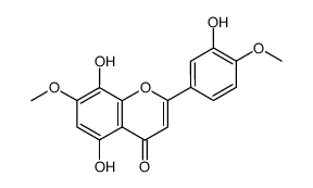 5,8-Dihydroxy-2-(3-hydroxy-4-methoxy-phenyl)-7-methoxy-chromen-4-one结构式