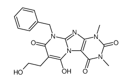 Pyrimido[2,1-f]purine-2,4,8(1H,3H,9H)-trione,6-hydroxy-7-(2-hydroxyethyl)-1,3-dimethyl-9-(phenylmethyl)- structure