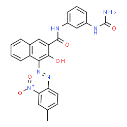 N-[3-[(aminocarbonyl)amino]phenyl]-3-hydroxy-4-[(4-methyl-2-nitrophenyl)azo]naphthalene-2-carboxamide结构式