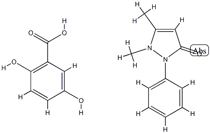 2,5-dihydroxybenzoic acid, compound with 1,2-dihydro-1,5-dimethyl-2-phenyl-3H-pyrazol-3-one (1:1) picture