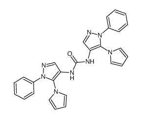 N,N'-bis(1-phenyl-5-(pyrrol-1-yl)pyrazol-4-yl)urea Structure