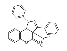 (3aS,9bR)-3a-Acetyl-1,3-diphenyl-3a,9b-dihydro-1H-chromeno[4,3-c]pyrazol-4-one结构式