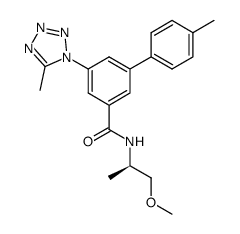 4′-methyl-5-(5-methyltetrazol-1-yl)biphenyl-3-carboxylic acid ((R)-2-methoxy-1-methylethyl)amide结构式