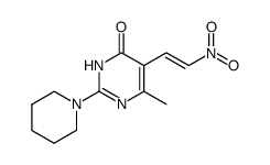 6-methyl-5-(2-nitro-vinyl)-2-piperidino-3H-pyrimidin-4-one结构式