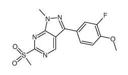 3-(3-fluoro-4-methoxy-phenyl)-6-methanesulfonyl-1-methyl-1H-pyrazolo[3,4-d]pyrimidine结构式