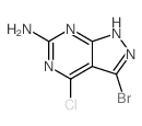3-BROMO-4-CHLORO-1H-PYRAZOLO[3,4-D]PYRIMIDIN-6-AMINE Structure