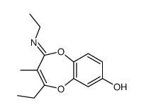 4-ethyl-2-ethylimino-3-methyl-1,5-benzodioxepin-7-ol结构式