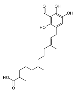 (6E,10E)-12-(3-Formyl-2,4,5-trihydroxyphenyl)-2,6,10-trimethyl-6,10-dodecadienoic acid picture
