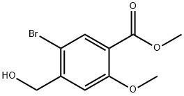 5-Bromo-4-hydroxymethyl-2-methoxy-benzoic acid methyl ester结构式