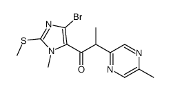 1-(5-bromo-3-methyl-2-methylsulfanylimidazol-4-yl)-2-(5-methylpyrazin-2-yl)propan-1-one Structure