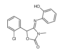 5-(2-chlorophenyl)-4-(2-hydroxyphenyl)imino-3-methyl-1,3-oxazolidin-2-one结构式