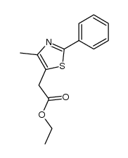 (4-Methyl-2-phenyl-5-thiazolyl)essigsaeure-ethylester结构式