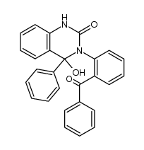3-(2-benzoylphenyl)-4-hydroxy-4-phenyl-3,4-dihydroquinazolin-2(1H)-one Structure