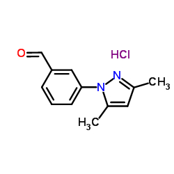 3-(3,5-Dimethyl-1H-pyrazol-1-yl)benzaldehyde hydrochloride (1:1) structure