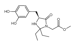 (S)-methyl 2-(4-(3,4-dihydroxybenzyl)-2,2-diethyl-5-oxoimidazolidin-1-yl)acetate Structure
