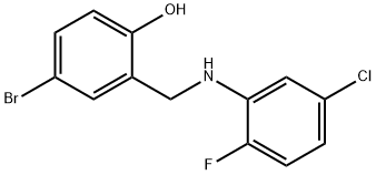 Phenol, 4-bromo-2-[[(5-chloro-2-fluorophenyl)amino]methyl]-结构式