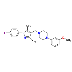 1-{[1-(4-Fluorophenyl)-3,5-dimethyl-1H-pyrazol-4-yl]methyl}-4-(3-methoxyphenyl)piperazine Structure