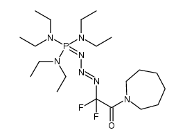 1-(azepan-1-yl)-2,2-difluoro-2-((tris(diethylamino)phosphoranylidene)triaz-1-en-1-yl)ethanone结构式