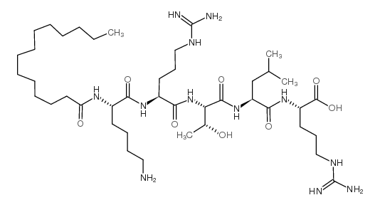 Myristoyl-Lys-Arg-Thr-Leu-Arg-OH structure