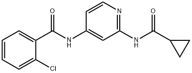 2-chloro-N-(2-(cyclopropanecarboxamido)pyridin-4-yl)benzamide Structure