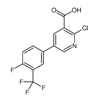 2-chloro-5-[4-fluoro-3-(trifluoromethyl)phenyl]pyridine-3-carboxylic acid结构式