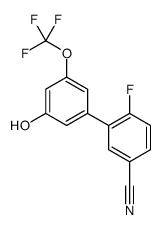 4-fluoro-3-[3-hydroxy-5-(trifluoromethoxy)phenyl]benzonitrile结构式