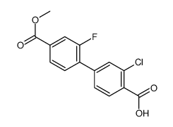 2-chloro-4-(2-fluoro-4-methoxycarbonylphenyl)benzoic acid Structure