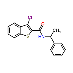 3-Chloro-N-(1-phenylethyl)-1-benzothiophene-2-carboxamide Structure