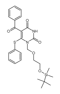 5-benzoyl-1-[[2-[(tert-butyldimethylsilyl)oxy]ethoxy]methyl]-6-(phenylthio)uracil Structure