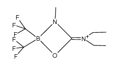 2,2-bis(trifluoromethyl)-4-dimethyliminium-3-methyloxa-3-aza-2-boratacyclobutane Structure