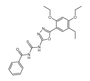 N-((5-(2,4-diethoxy-5-ethylphenyl)-1,3,4-oxadiazol-2-yl)carbamothioyl)benzamide Structure