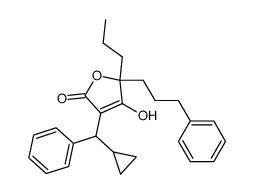 2(5H)-Furanone, 3-(cyclopropylphenylmethyl)-4-hydroxy-5-(3-phenylpropyl)-5-propyl- Structure