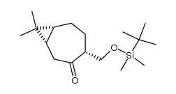 (1S,4R,7R)-4-(((tert-butyldimethylsilyl)oxy)methyl)-8,8-dimethylbicyclo[5.1.0]octan-3-one结构式