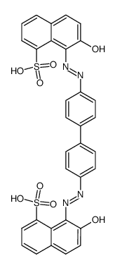 7,7'-dihydroxy-8,8'-biphenyl-4,4'-diyl-bis-azo-bis-naphthalene-1-sulfonic acid结构式