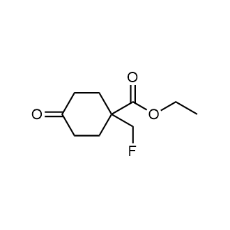 1-(氟甲基)-4-氧代环己烷-1-甲酸乙酯结构式