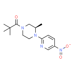 (R)-2,2-dimethyl-1-(3-methyl-4-(5-nitropyridin-2-yl)piperazin-1-yl)propan-1-one结构式