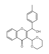 3-(1,3-dioxan-2-yl)-2-(hydroxy(p-tolyl)methyl)-4H-chromen-4-one结构式