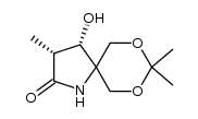 (3R,4S)-4-hydroxy-3,8,8-trimethyl-7,9-dioxa-1-azaspiro[4.5]decan-2-one结构式