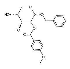 benzyl 2-O-(4-methoxybenzoyl)-α-D-xylopyranoside结构式