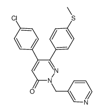 5-(4-chlorophenyl)-6-[4-(methylthio)phenyl]-2-(3-pyridylmethyl)-2H-pyridazin-3-one结构式