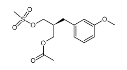 1-acetoxy-2-(3-methoxybenzyl)-3-(mesyloxy)propane结构式