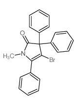 2H-Pyrrol-2-one,4-bromo-1,3-dihydro-1-methyl-3,3,5-triphenyl-结构式