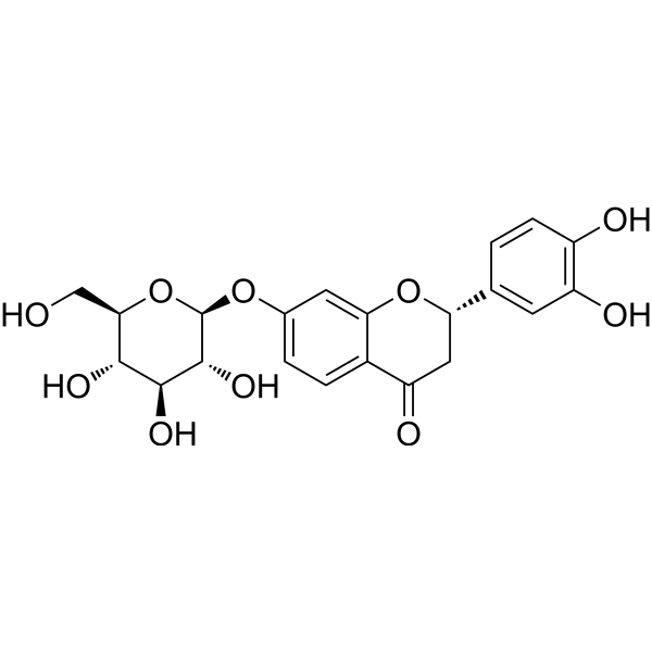 4H-1-Benzopyran-4-one,2-(3,4-dihydroxyphenyl)-7-(b-D-glucopyranosyloxy)-2,3-dihydro-, (2S)- Structure