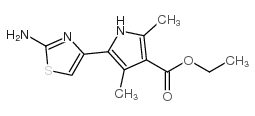 1H-Pyrrole-3-carboxylicacid,5-(2-amino-4-thiazolyl)-2,4-dimethyl-,ethylester(9CI) structure