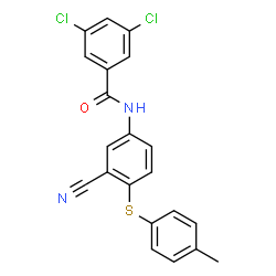 3,5-DICHLORO-N-(3-CYANO-4-[(4-METHYLPHENYL)SULFANYL]PHENYL)BENZENECARBOXAMIDE结构式