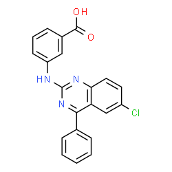 3-[(6-CHLORO-4-PHENYLQUINAZOLIN-2-YL)AMINO]BENZOIC ACID structure